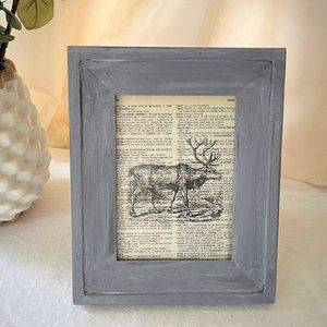 Framed Moose on a vintage dictionary page